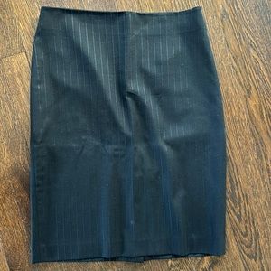 Black pinstripe theory suit skirt